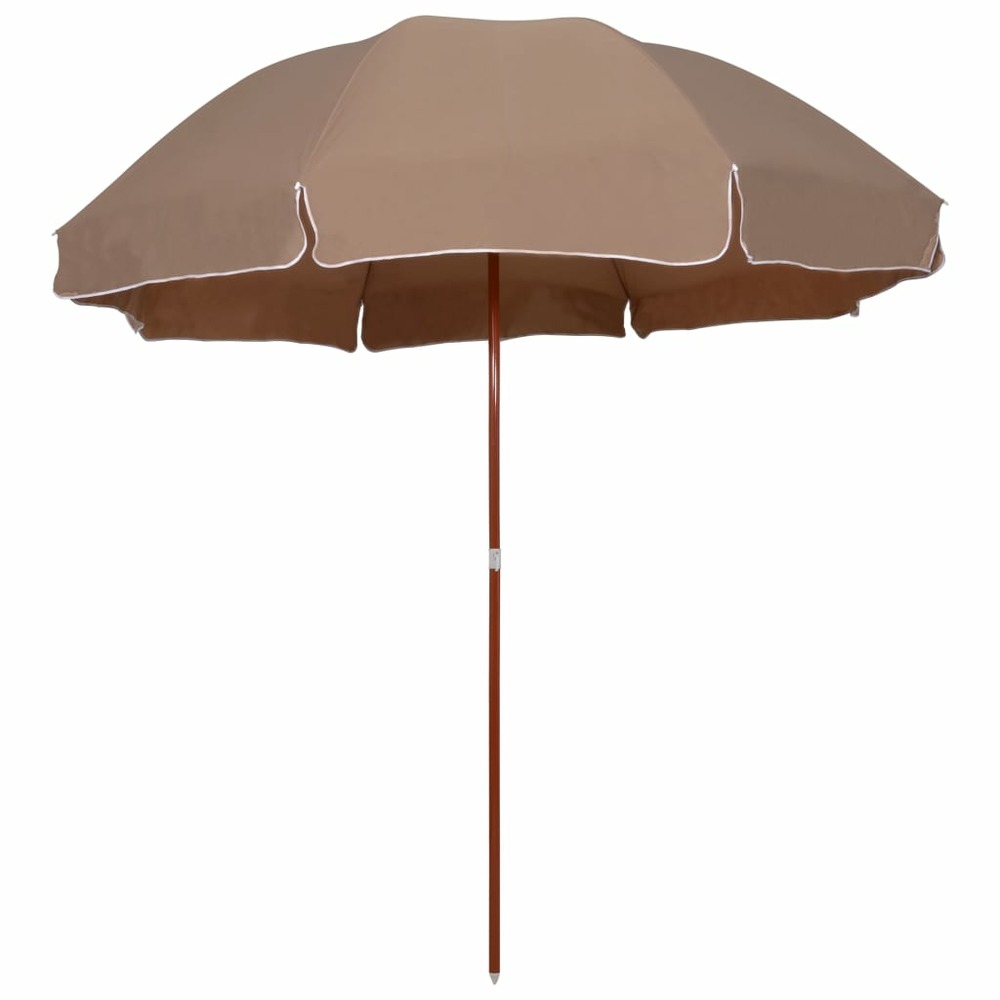 Parasol avec mât en acier 300 cm taupe