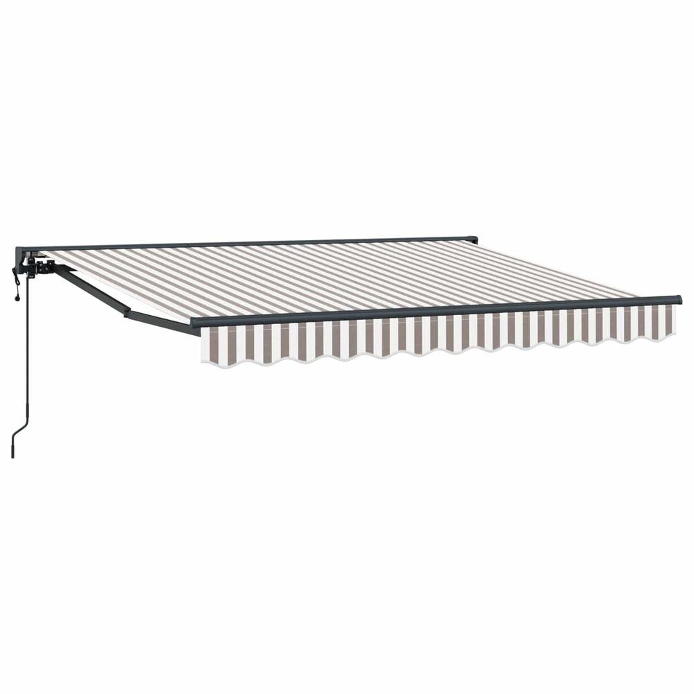 Auvent rétractable gris clair et blanc 5 x 3 m