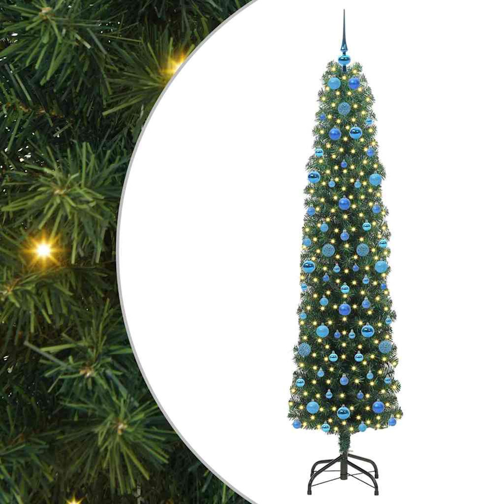 Sapin de noël artificiel vert 210 cm pvc et acier et plastique