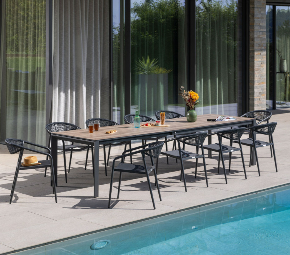 Ensemble table et chaises de jardin - 10 places - fontaples xl