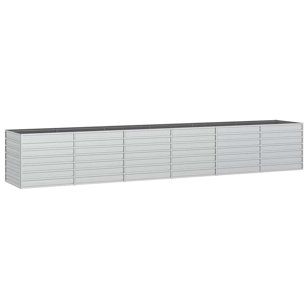 Lit surélevé de jardin 480x80x77 cm acier galvanisé argenté
