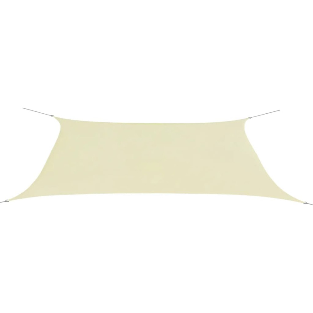 Voile toile d'ombrage parasol en tissu oxford rectangulaire 4 x 6 m crème
