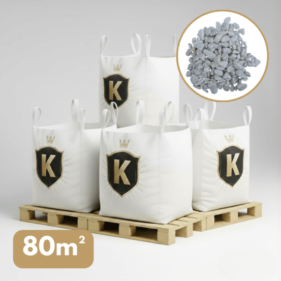 Galet marbre blanc 12/25 mm – pack 4 big bag +/- 1,5t – 80 m²