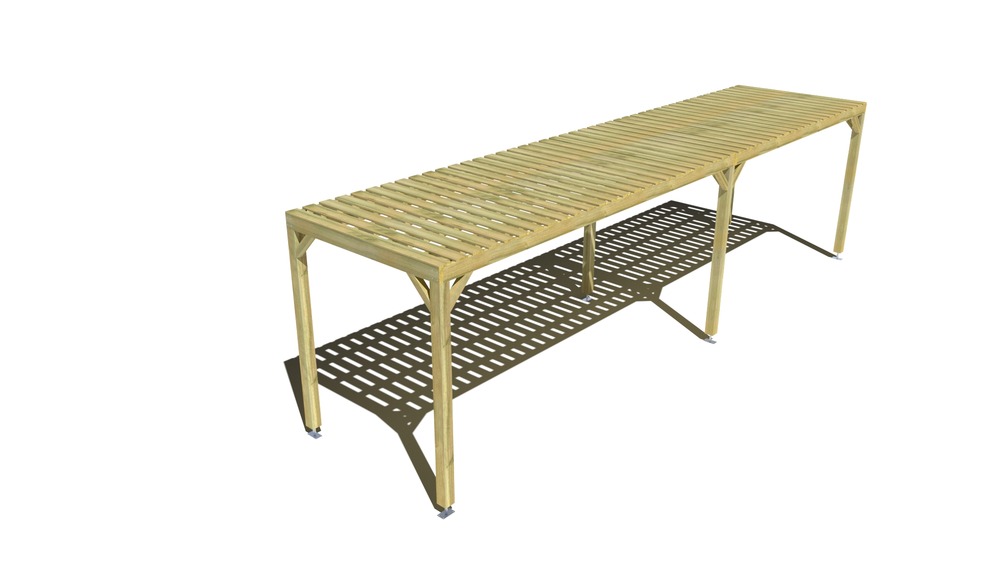 Pergola bois • 9m x 2m • indépendante • sens largeur • platelage bois • livraison comprise