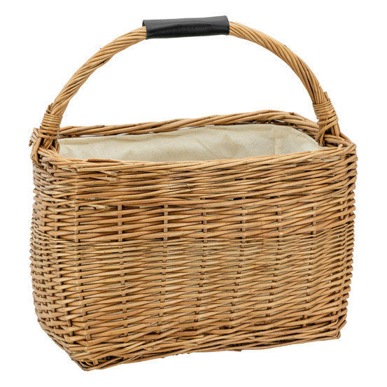Panier rectangulaire en osier et coton
