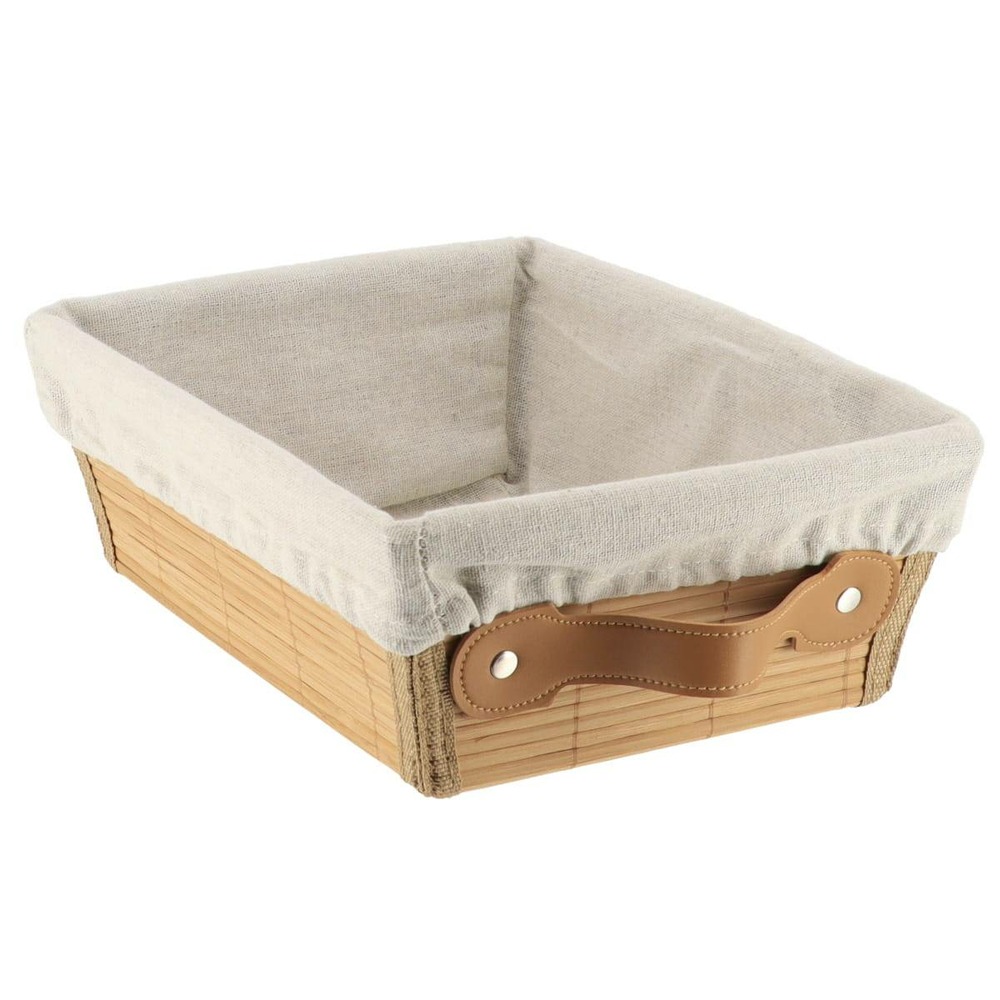 Paniere dressing bambou l26 x p20,5 x h10,5 cm - bambou/tissu lin