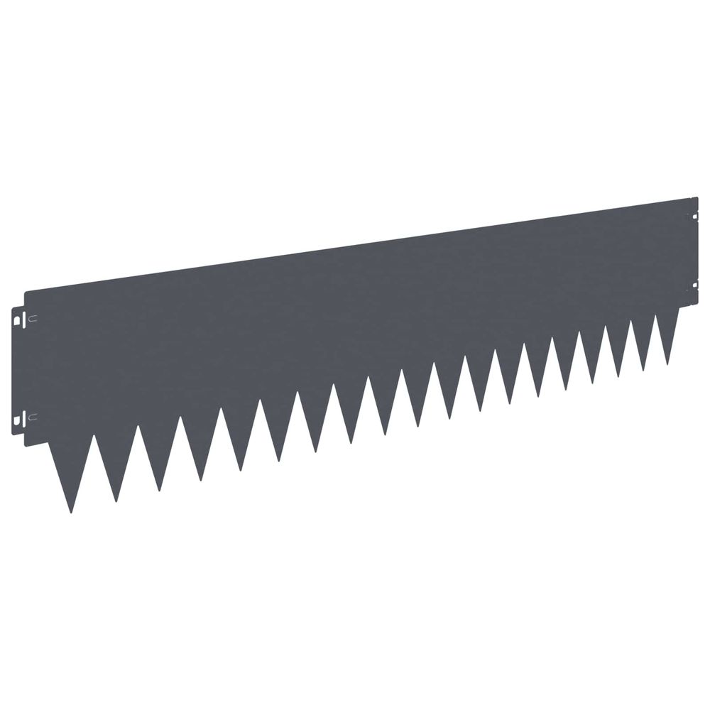 Bordure de pelouse 10 pc 103 x 25 cm acier anthracite