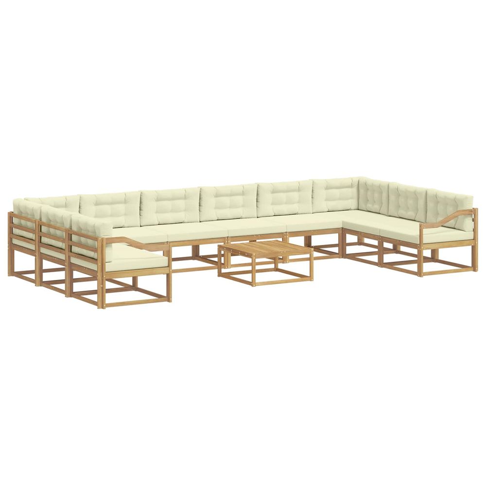 Ensemble de canapés d'extérieur 11 pc blanc et crème