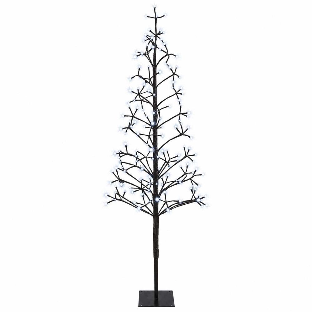 Sapin de noël lumineux led noir 18 x 18 x 150 cm acier 164 led