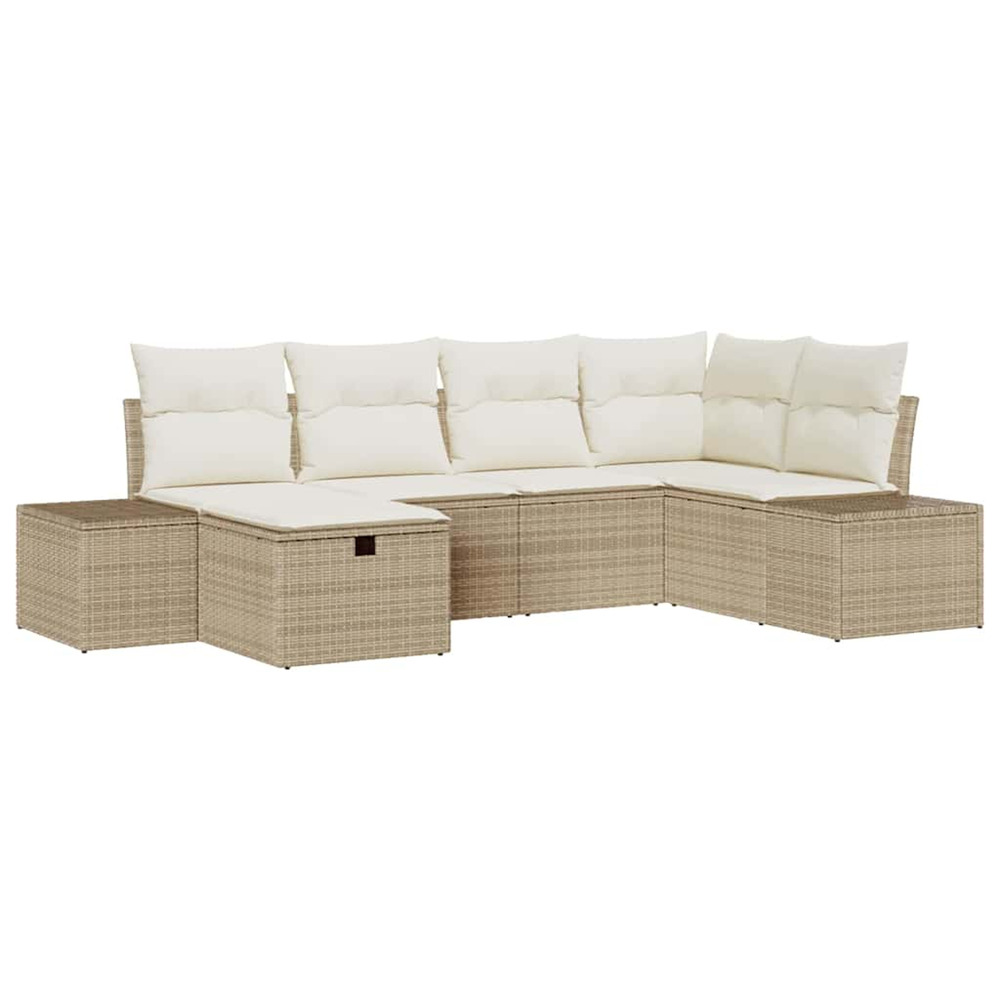 Ensemble de canapé de jardin 6 pcs beige 55 x 62 x 69 cm