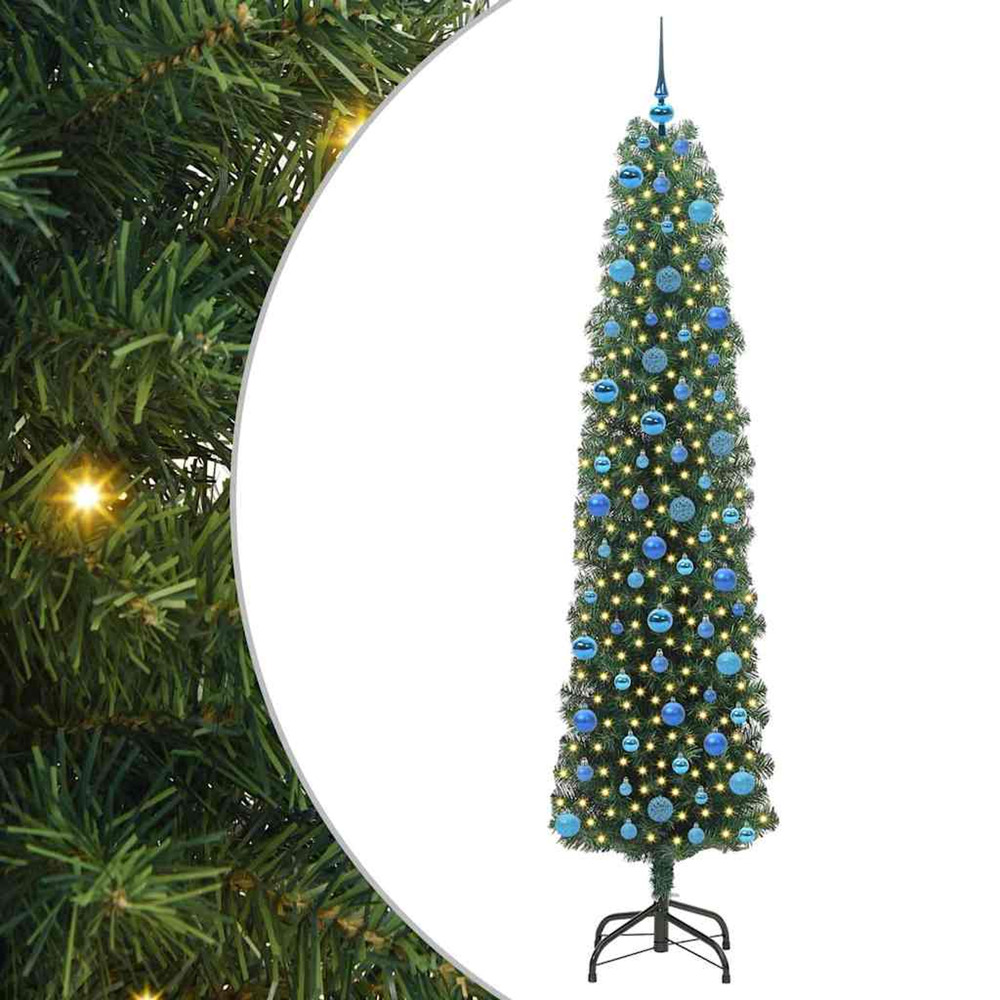 Sapin de noël artificiel vert 240 cm pvc et acier et plastique