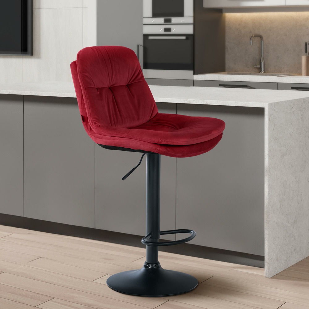 Tabouret de bar laurel velours noir