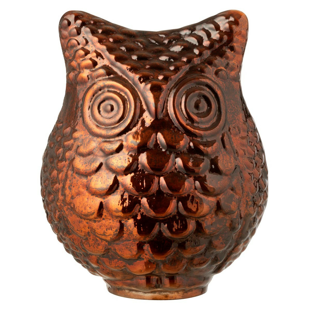 Statuette hibou en verre 