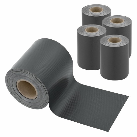 Lot de 4 bandes de brise-vue pvc 140 m x 19 cm 26,6 m² gris anthracite ral 7016