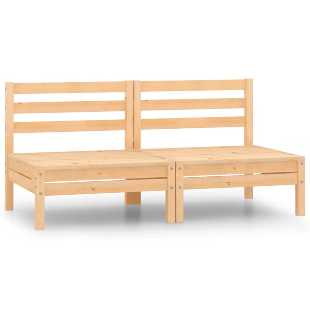Canapés centraux de jardin 2 pcs bois de pin massif