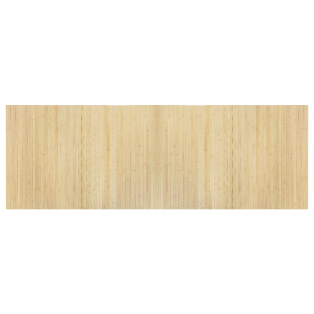 Tapis rectangulaire naturel clair 70x200 cm bambou