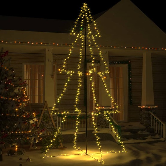 Arbre de noël cône 360 led d'intérieur/d'extérieur 143x250 cm