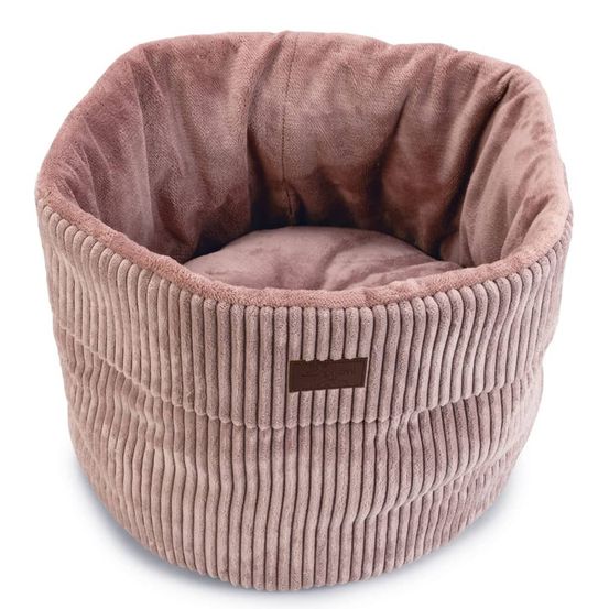 Lit nervuré pour chat rose 50x35 cm