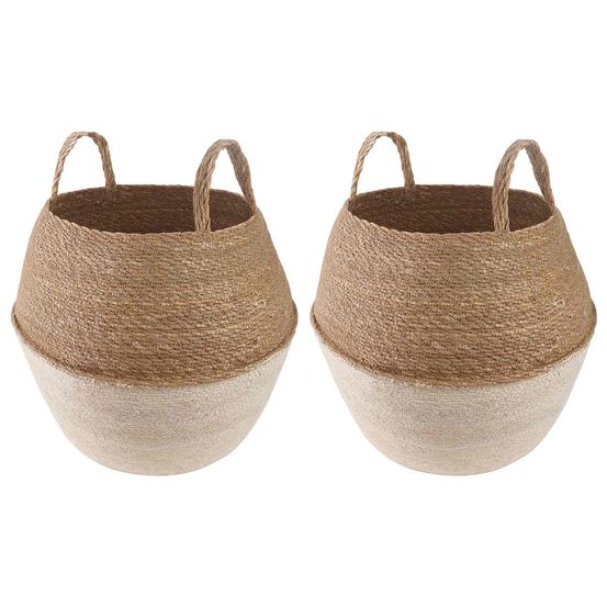 Pot de plante avec poignées 2 pc blanc ø 32 x 32 cm