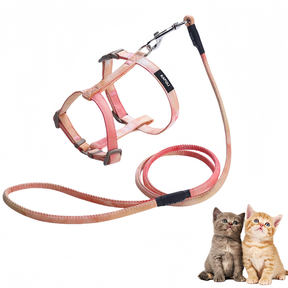 Kit de lanières pour chat orange-jaune m