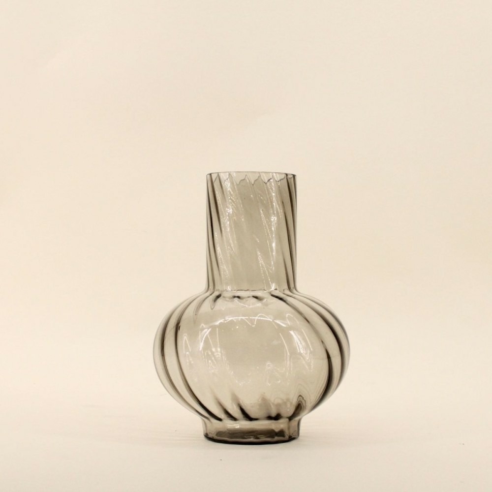 Vase en verre strié 25cm, mojo