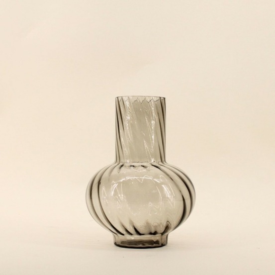 Vase en verre strié 25cm, mojo