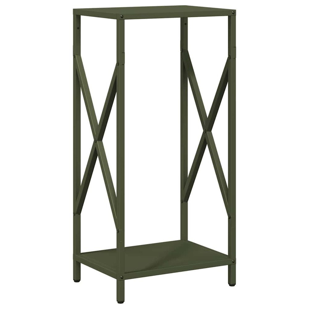 Portant de bois chauffage vert olive 34x25x70 cm