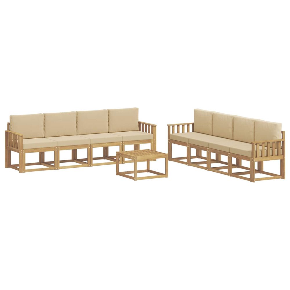 Ensemble de canapés d'extérieur 9 pc blanc et beige