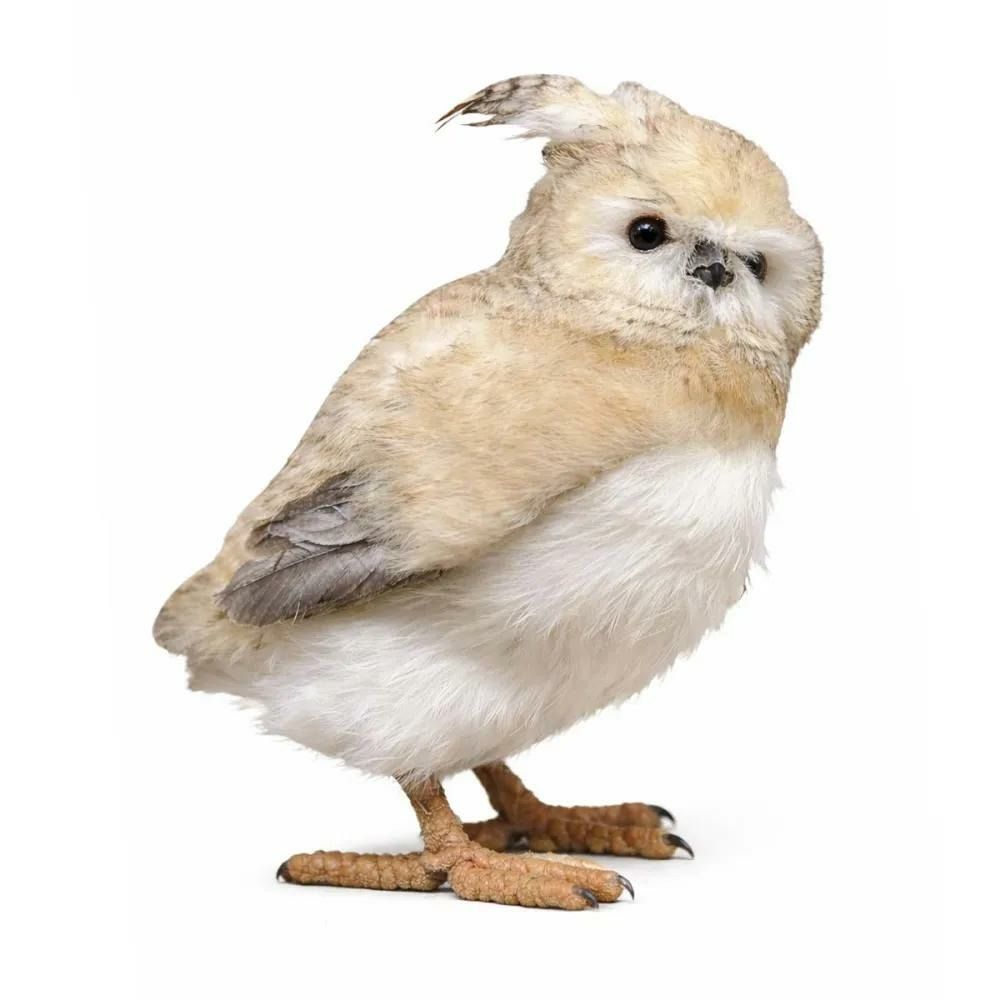 Hibou debout 34cm brun clair 19x16x29cm déco