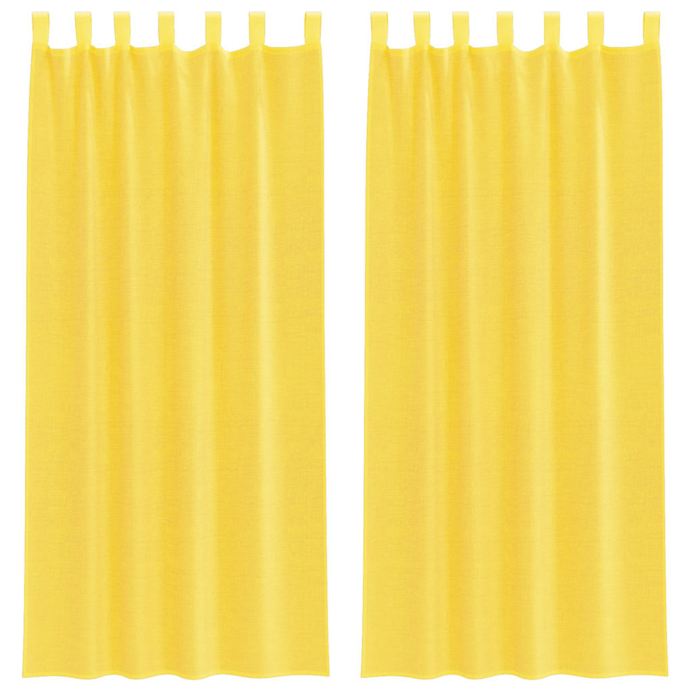 Rideaux en voile avec passe-tringles 2 pcs jaune