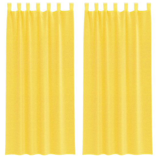 Rideaux en voile avec passe-tringles 2 pcs jaune