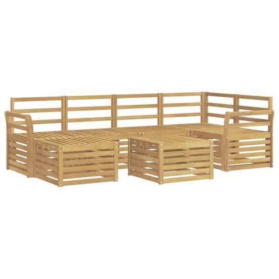 Ensemble de canapés d'extérieur 7 pc blanc polyester