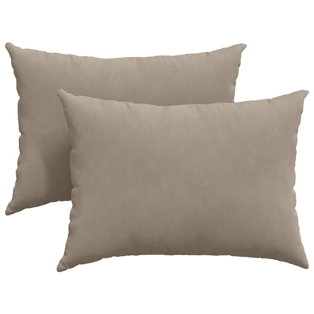 Coussins de canapé 2 pc tissu taupe 70 x 50 cm