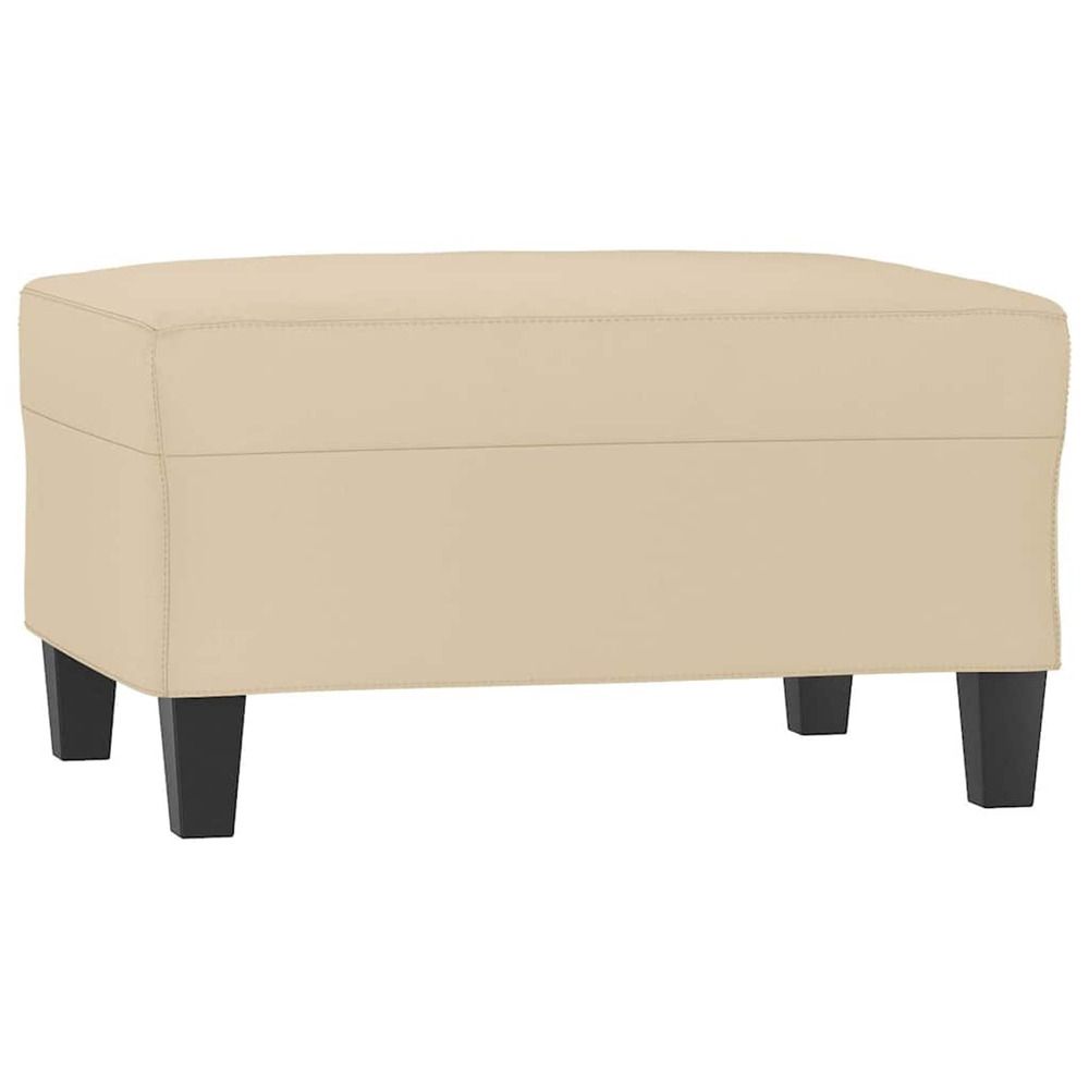 Repose-pied crème 70x55x41 cm tissu microfibre