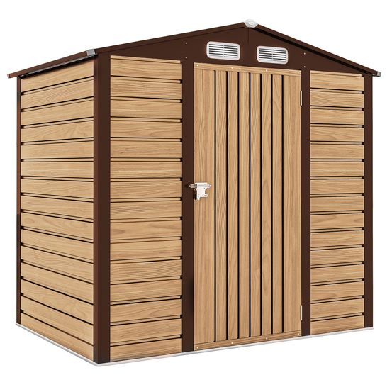 Abri de jardin en acier couleur chêne 190 x 131 x 188 cm avec rampe ventilée - comfortxl outdoor living