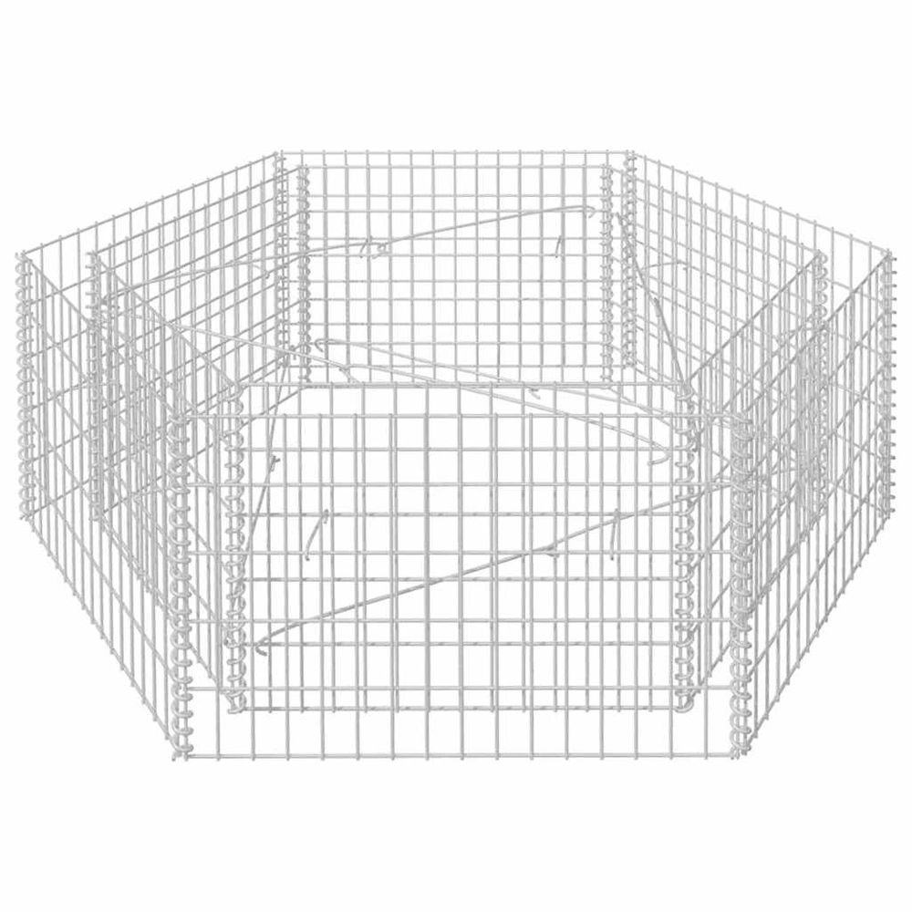 Lit surélevé à gabion hexagonale 160x140x50 cm