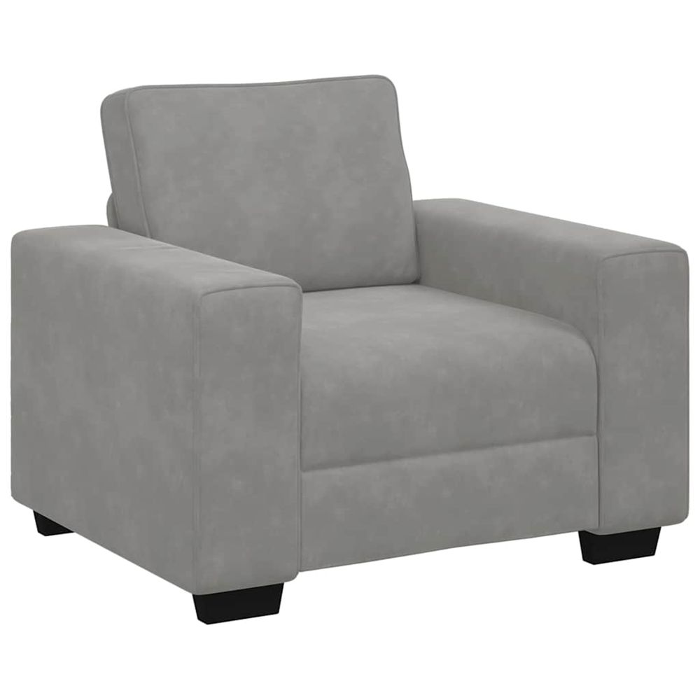 Fauteuil gris clair 100x77x82 cm velours