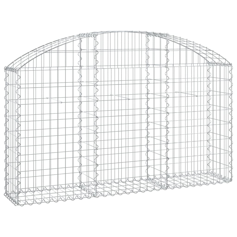 Panier de gabions arqué 150x30x80/100 cm fer galvanisé