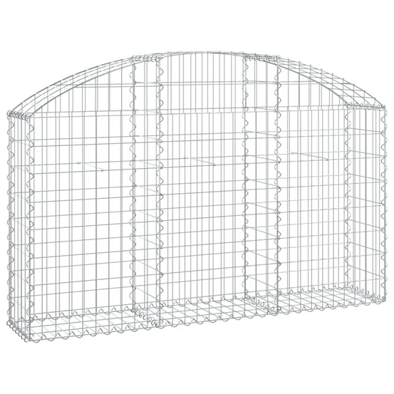 Panier de gabions arqué 150x30x80/100 cm fer galvanisé