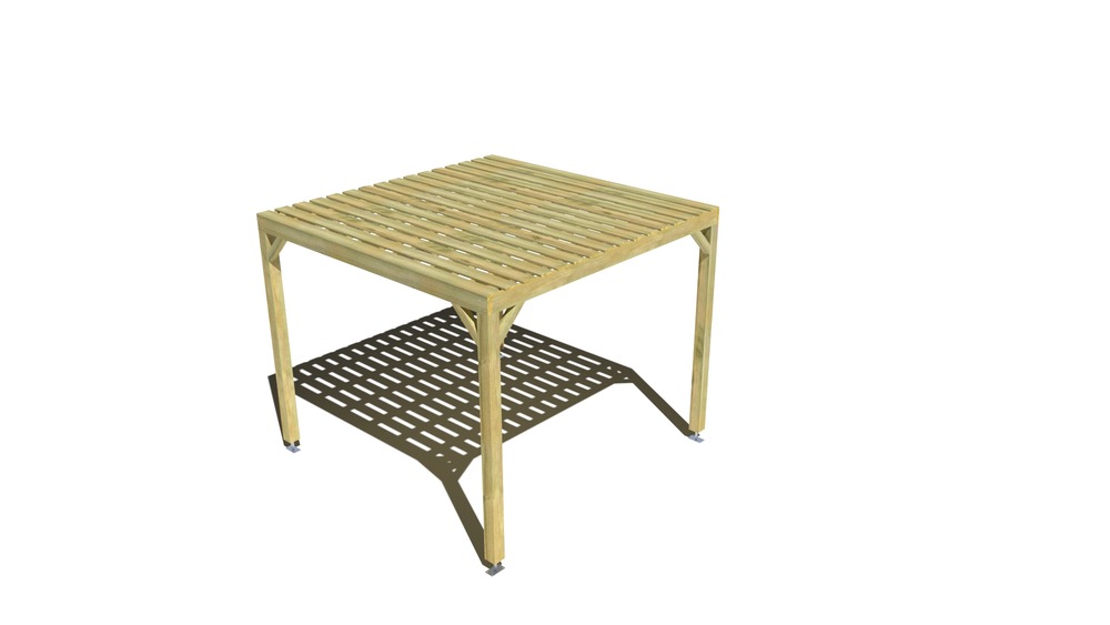 Pergola bois • 3m x 3m • indépendante • sens largeur • platelage bois • livraison comprise