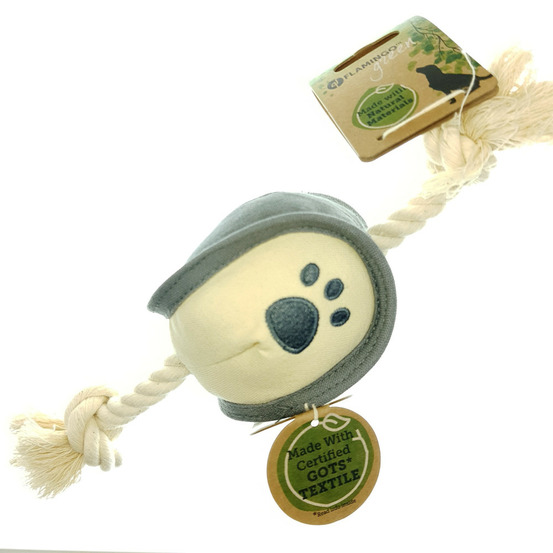 Jouet balle et corde natural fun taille ø 8 x 33 cm pour chien