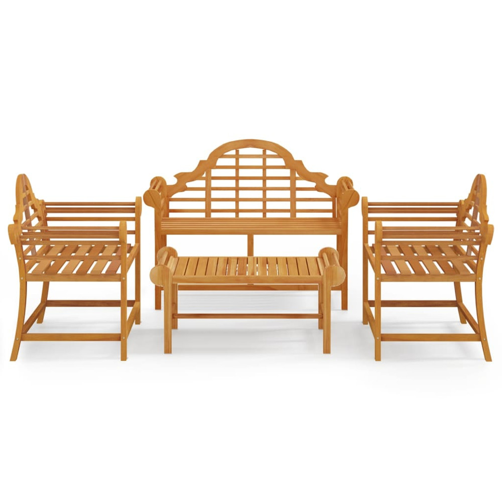 Salon de jardin 4 pcs bois de teck solide