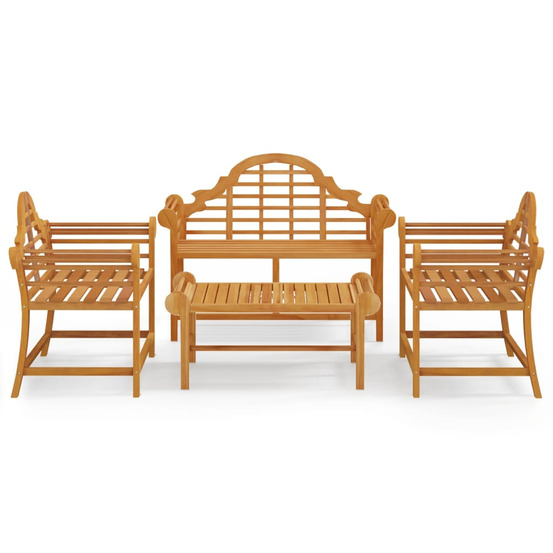 Salon de jardin 4 pcs bois de teck solide