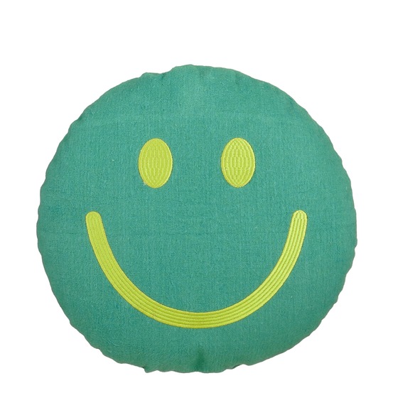 Mica decorations coussin décoratif smiley - avec housse de coussin - decoration maison decoration chambre - ø45 x 10 cm - coton,