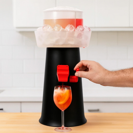 Kit aperitif noir en plastique avec 3 verres pour boissons fraîches et petillantes
