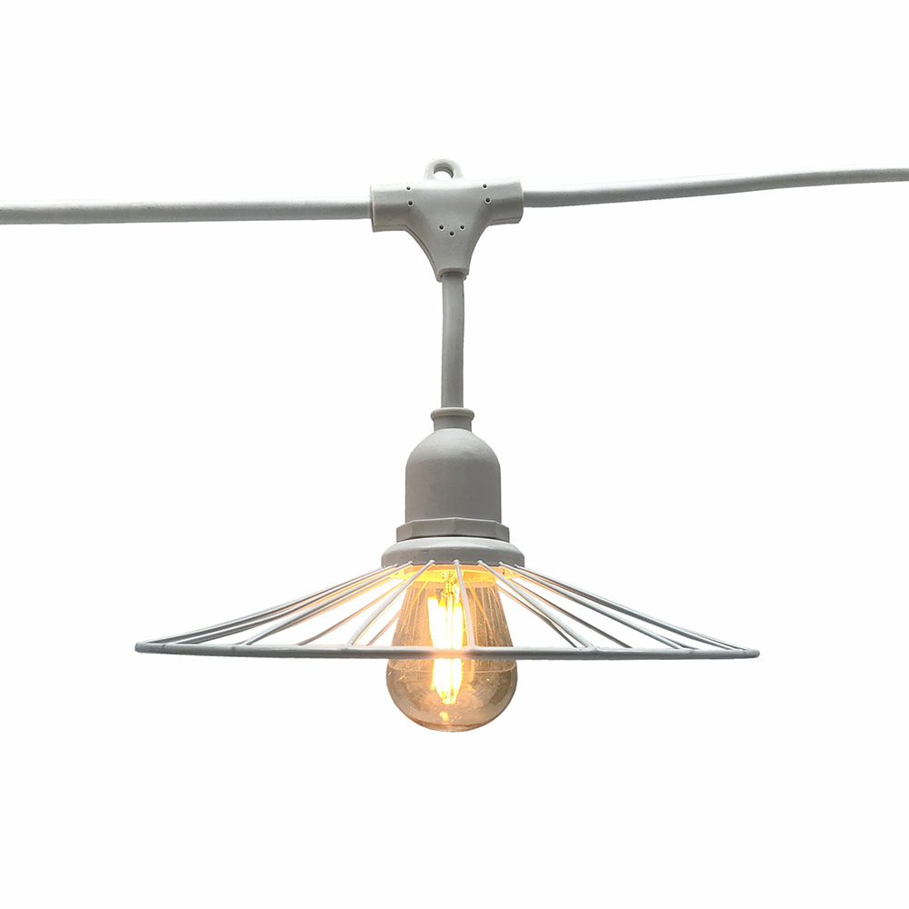 Guirlande fil métal chic blanc acier 6m 10xe27