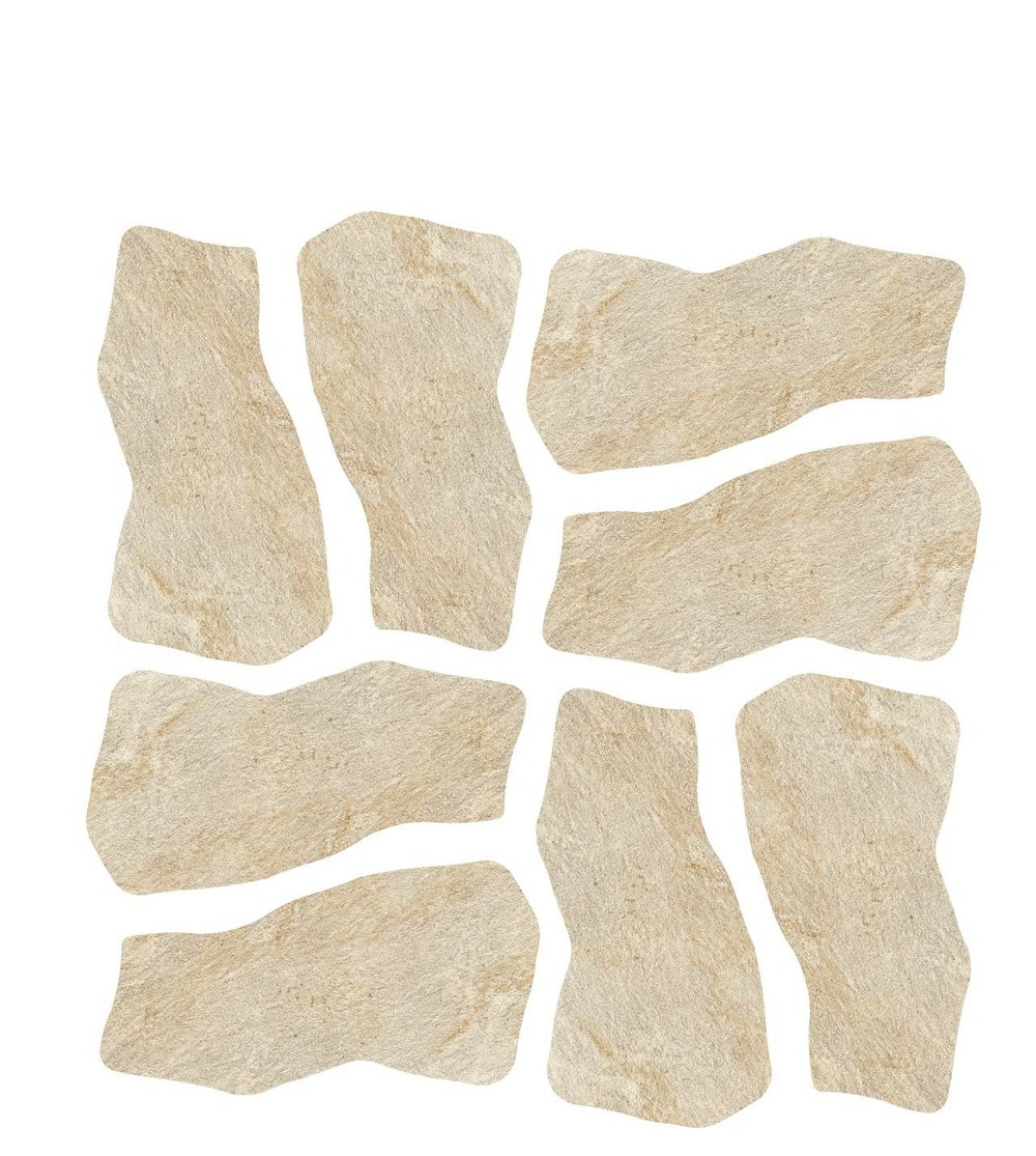 Carrelage effet pierre quartzite gris beige dalle c 109x55x2 cm salvero - sol extérieur (vendu par carton de 0,431 m²) - ro'ma carre