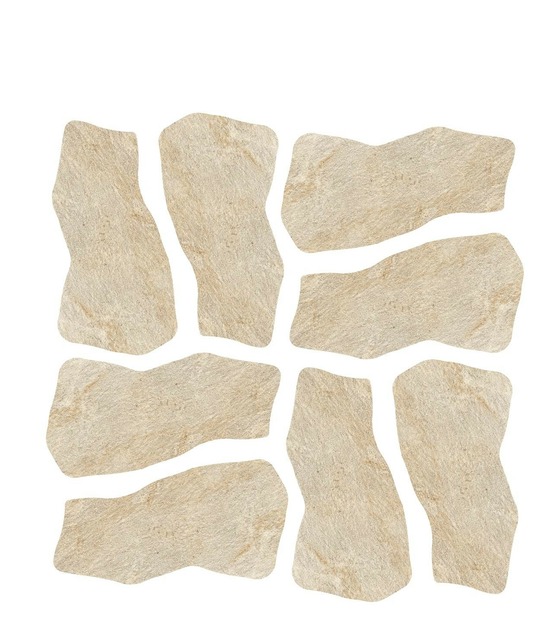 Carrelage effet pierre quartzite gris beige dalle c 109x55x2 cm salvero - sol extérieur (vendu par carton de 0,431 m²) - ro'ma carre