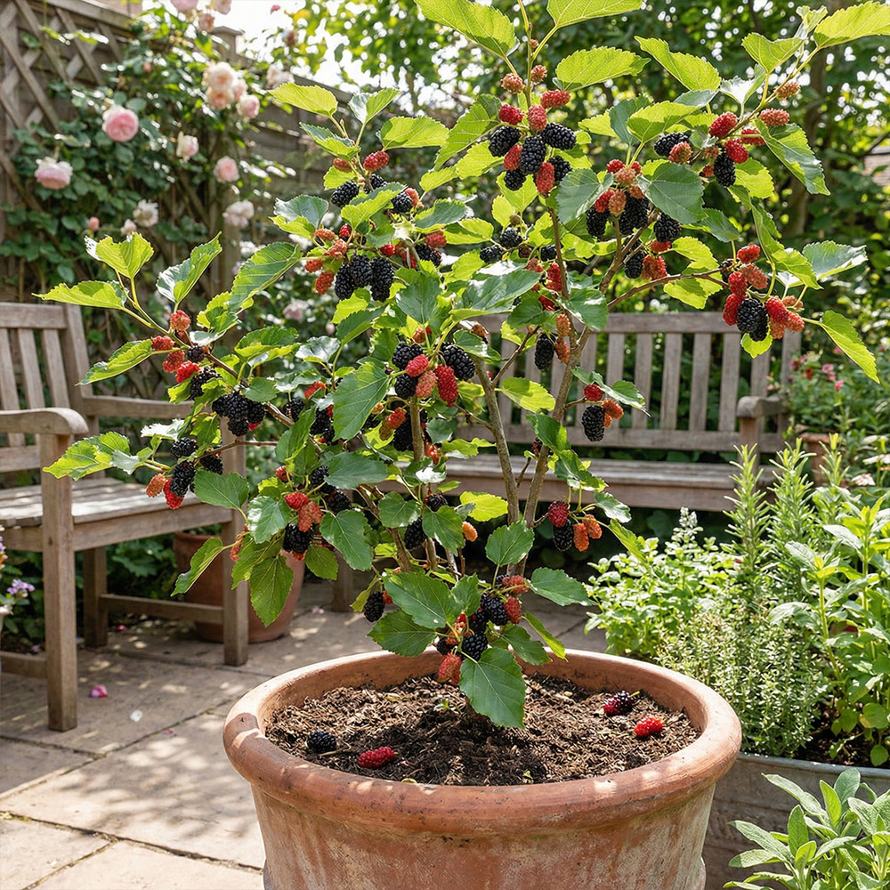 Lot de 2 - morus rotundiloba 'mojo berry' - h. 50-70 cm