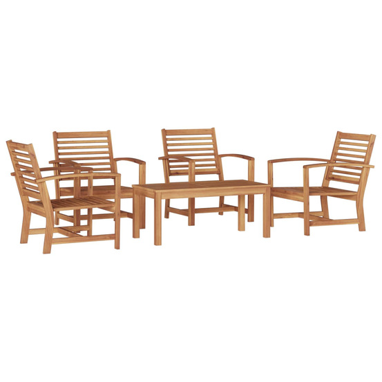Ensemble de canapé de jardin 5 pcs naturel bois de teck massif
